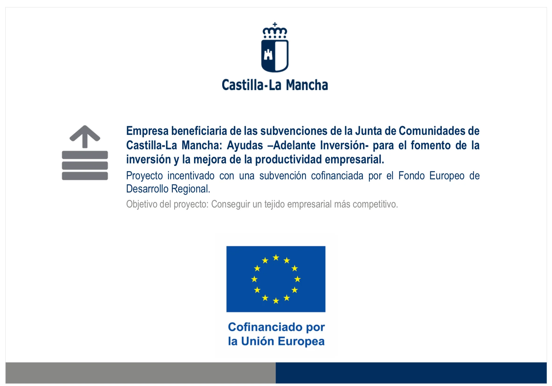 Proyecto beneficiario de subvenciones de fondos europeos de Castilla-La Mancha